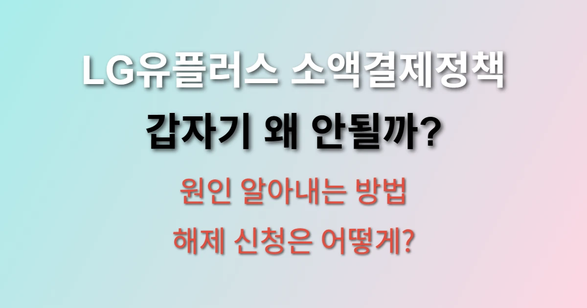 LG유플러스 소액결제정책 실패 원인 알아내는 방법 (+ 해제 절차)