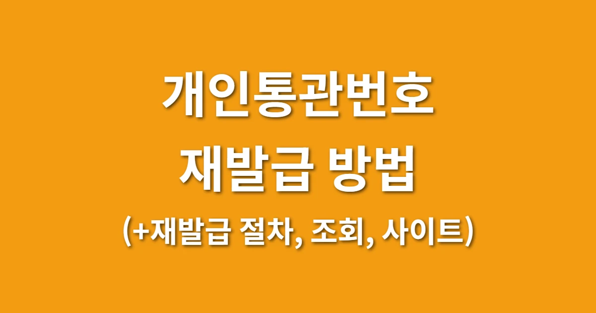 개인통관번호 재발급 방법 (+재발급 절차, 조회, 사이트)