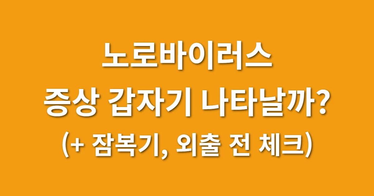노로바이러스 증상 갑자기 나타날까? (+ 잠복기, 외출 전 체크) 관련 썸네일