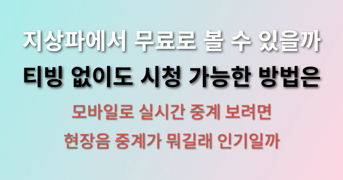 포스트시즌 생중계 시청 방법 관련 정보 썸네일